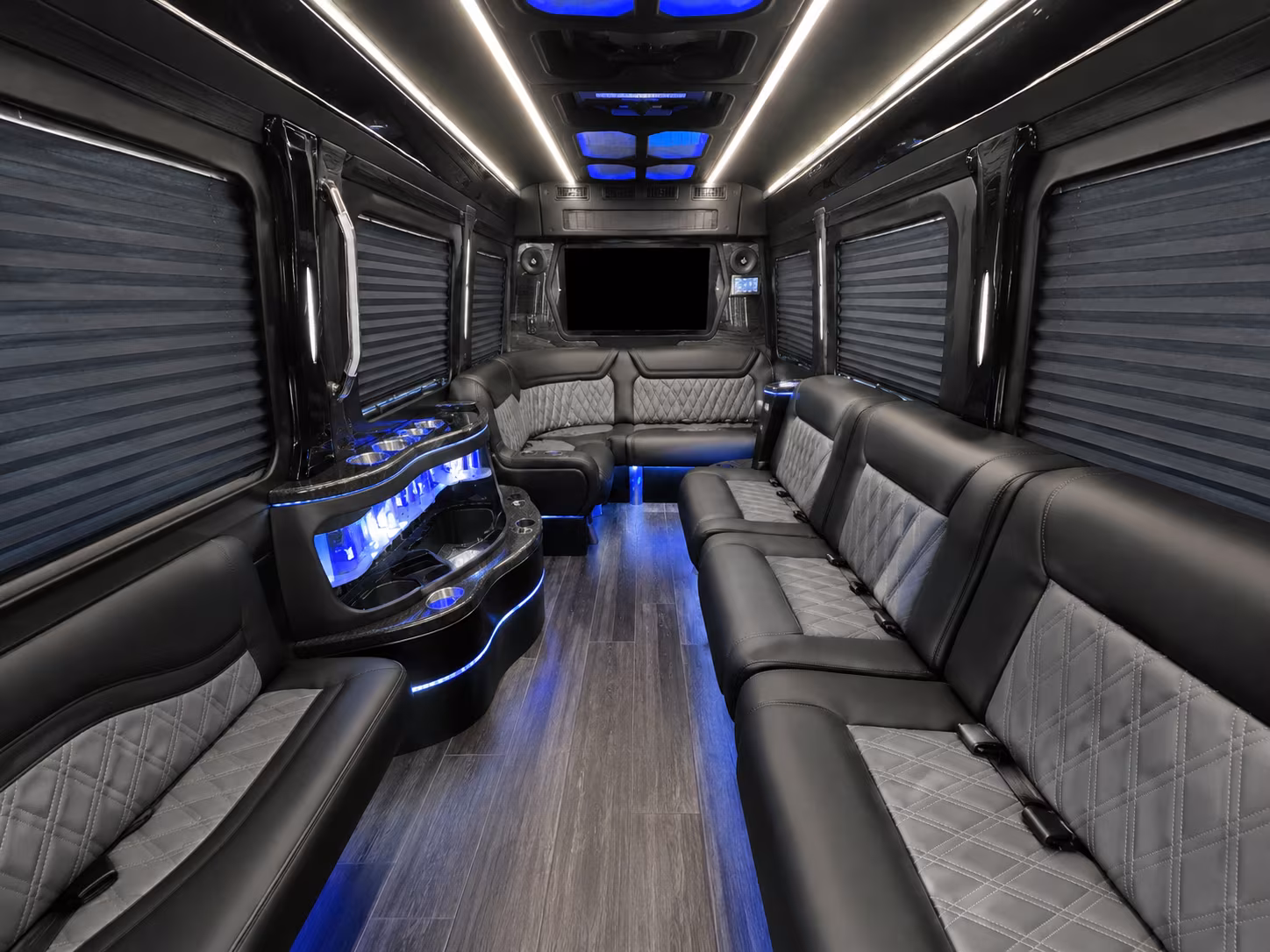 palm bay 40 passenger party bus inside