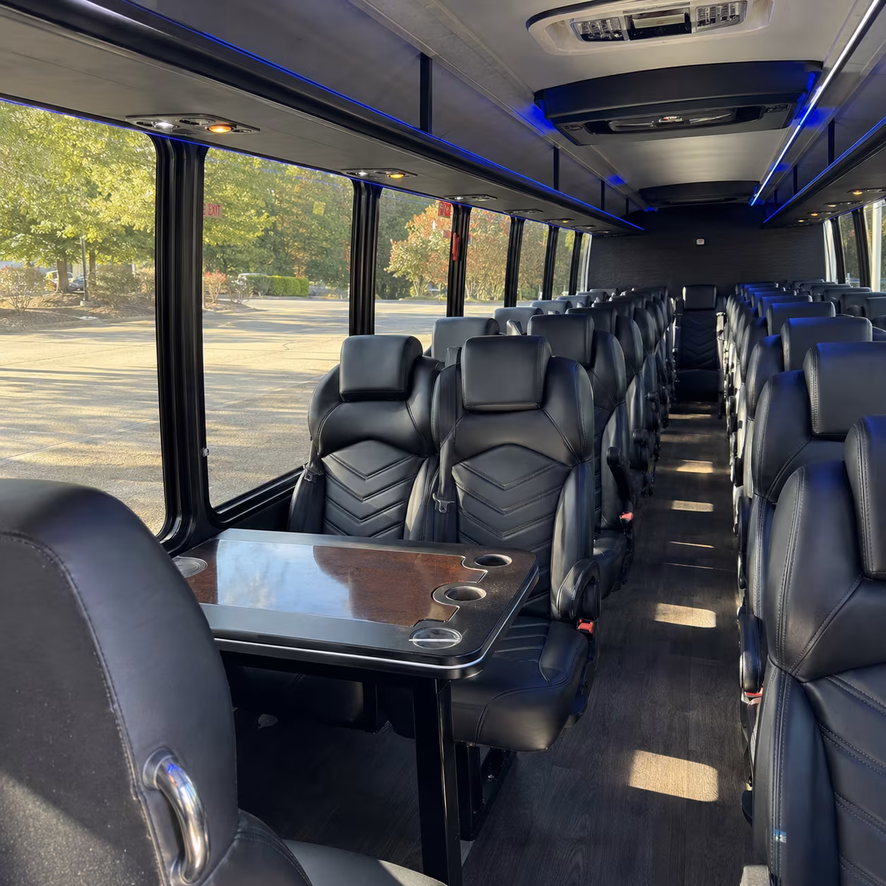 palm bay corporate event transportation onboard seating