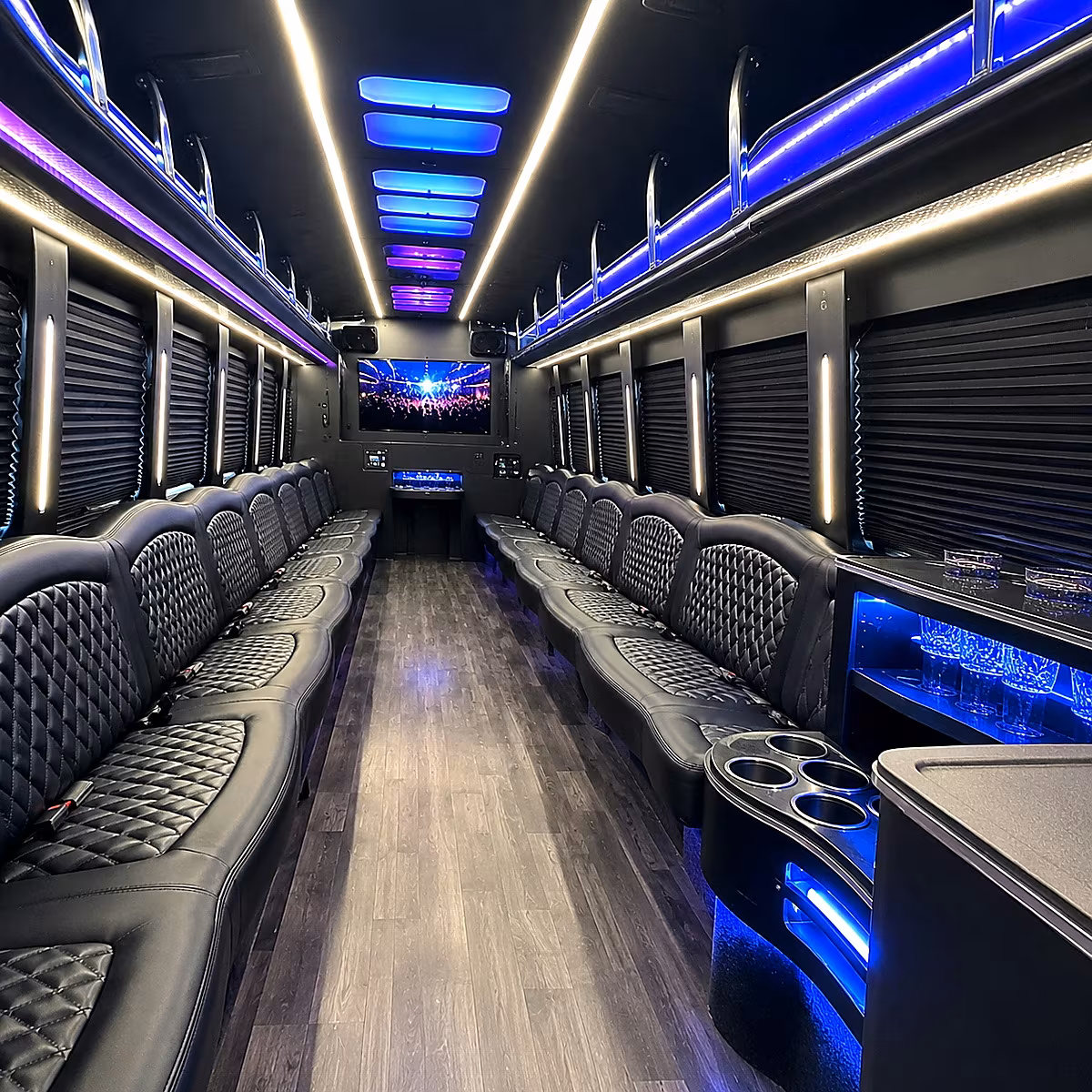 palm bay party bus rental interior